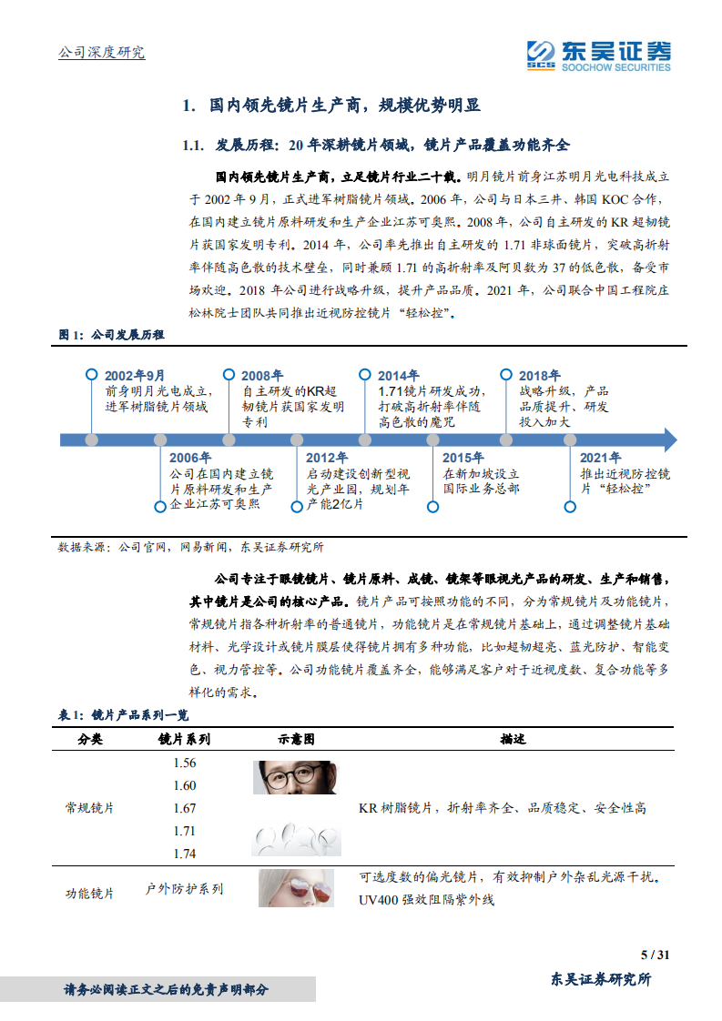 明月镜片-国内镜片龙头厂商，技术&规模优势明显，近视防控镜前景广阔-20220214.pdf 第5页