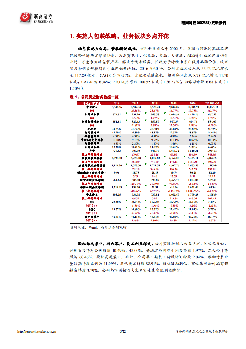 裕同科技-更新报告：大包装战略成效显著，利润率拐点已现-220403.pdf 第5页