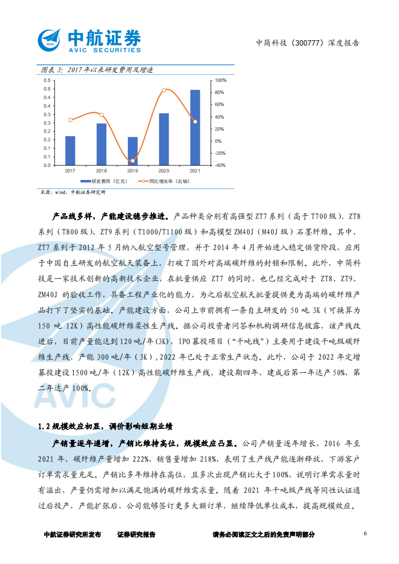 中简科技-深度报告：军用碳纤维龙头，产能扩张业绩高增-220623.pdf 第6页