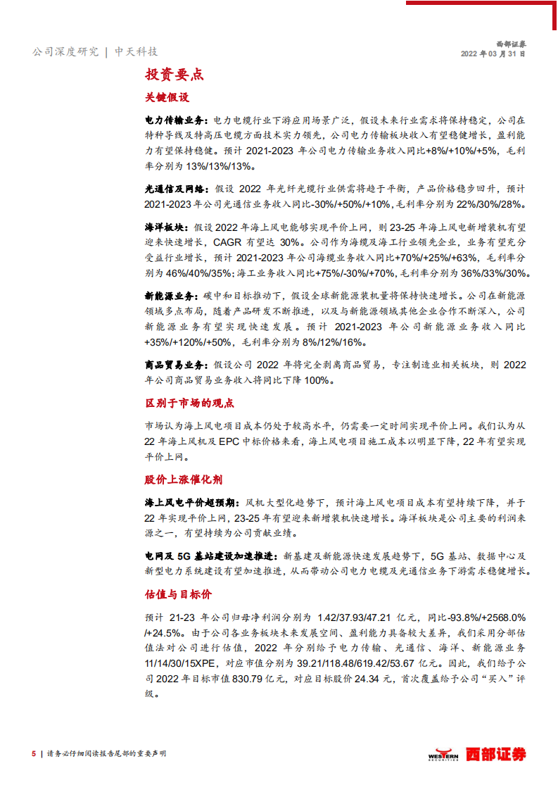 中天科技-首次覆盖：海缆行业领军企业，新能源业务高增长可期-220331.pdf 第5页