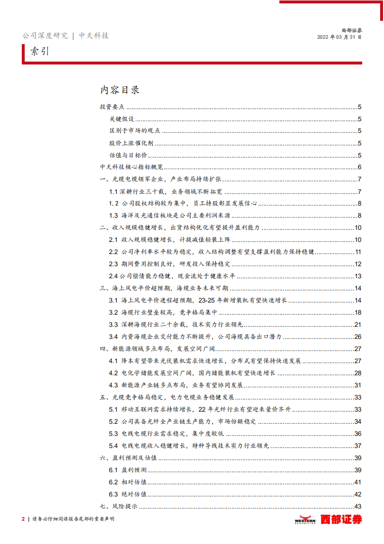 中天科技-首次覆盖：海缆行业领军企业，新能源业务高增长可期-220331.pdf 第2页