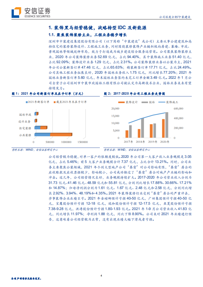 中装建设-装饰&ldquo;黑马&rdquo;经营稳健，积极布局IDC新能源-220314.pdf 第4页
