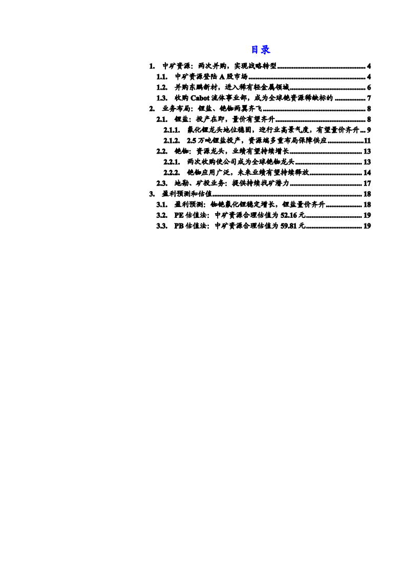 2021年中矿资源公司战略转型与业务布局分析报告.pdf 第1页