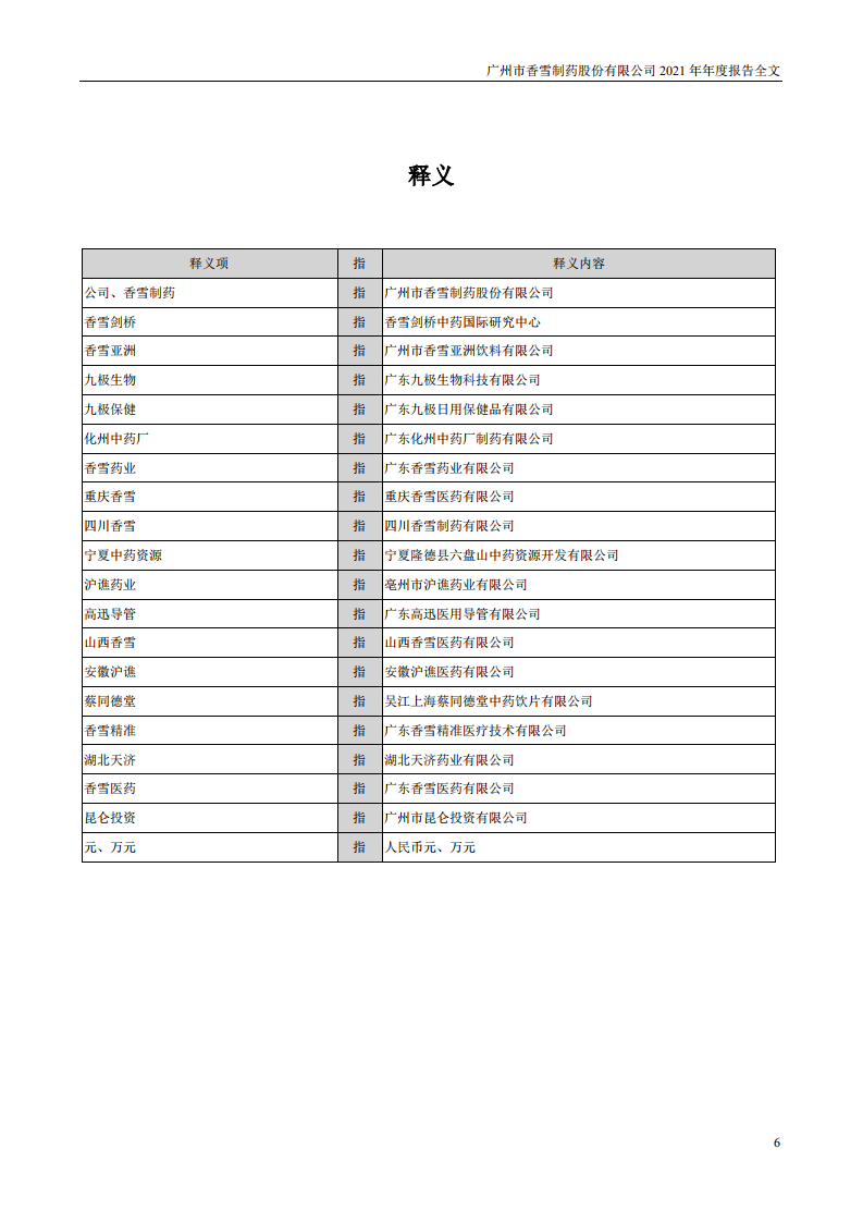 广州市香雪制药股份有限公司2021年年度报告.PDF 第6页
