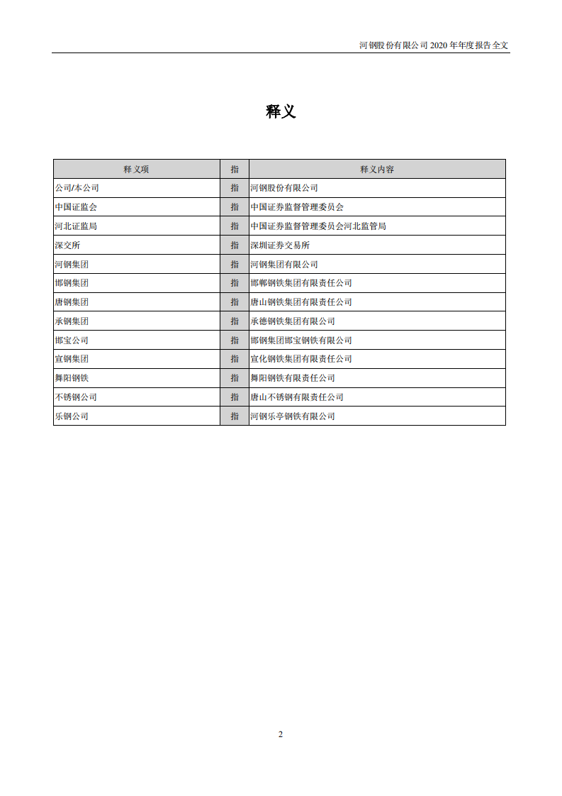 河钢股份有限公司2020年年度报告.PDF 第3页