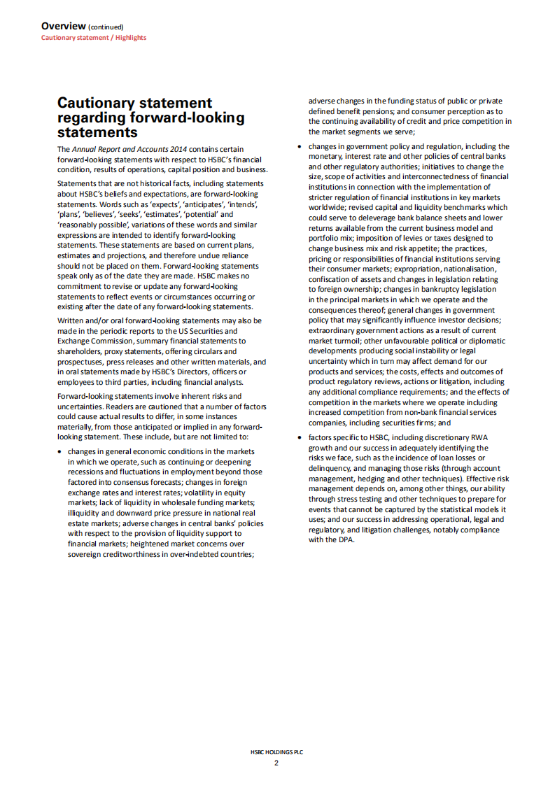 汇丰银行（HSBC）2014年年度报告（英文版）.pdf 第4页