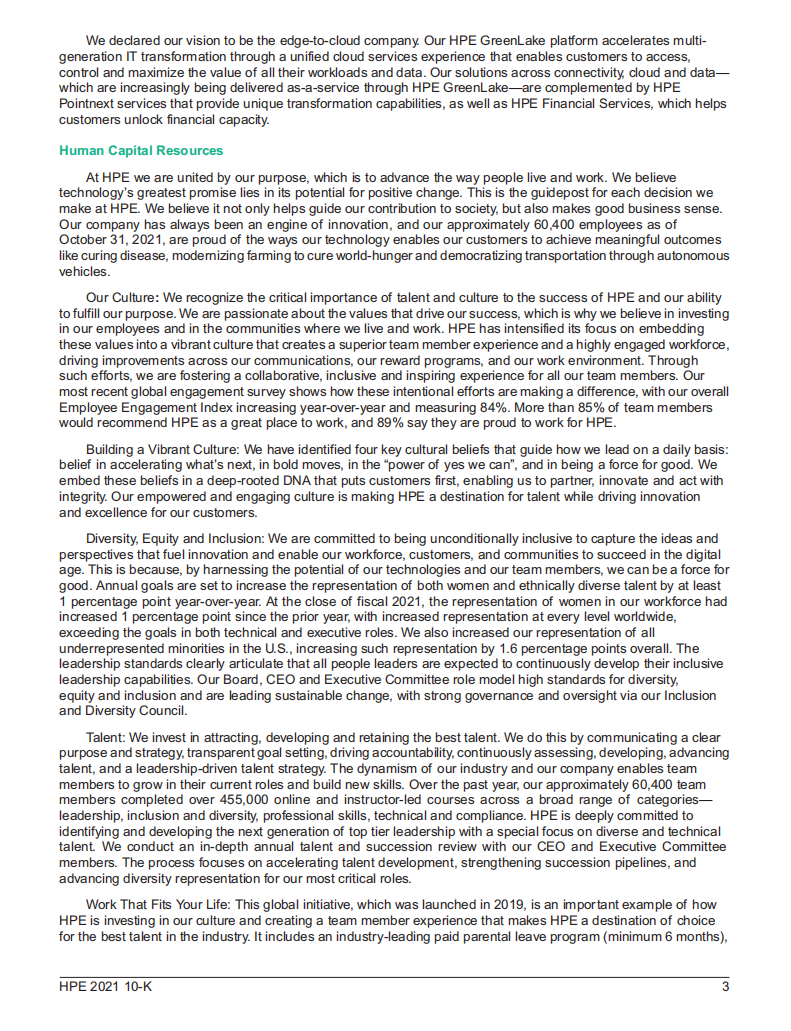 慧与公司（HEWLETT PACKARD ENTERPRISE）2021年年度报告（英文版）.pdf 第5页