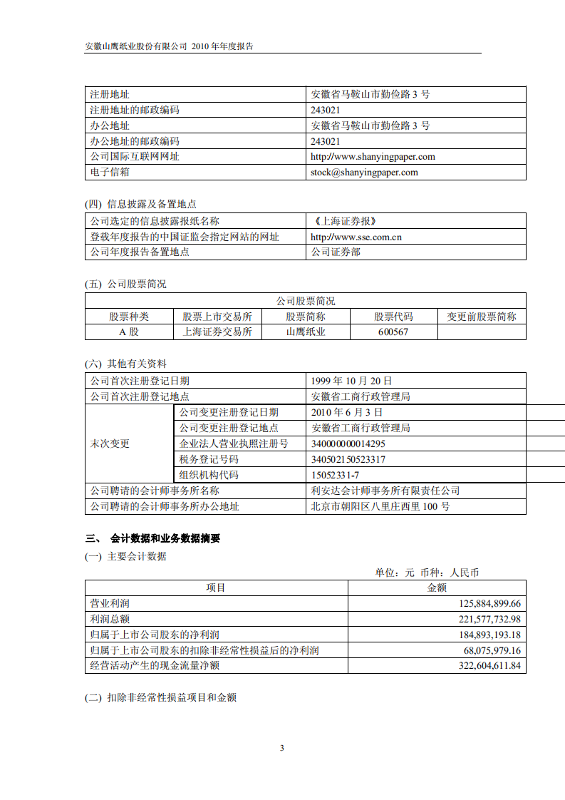 安徽山鹰纸业股份有限公司2010年年度报告.PDF 第4页