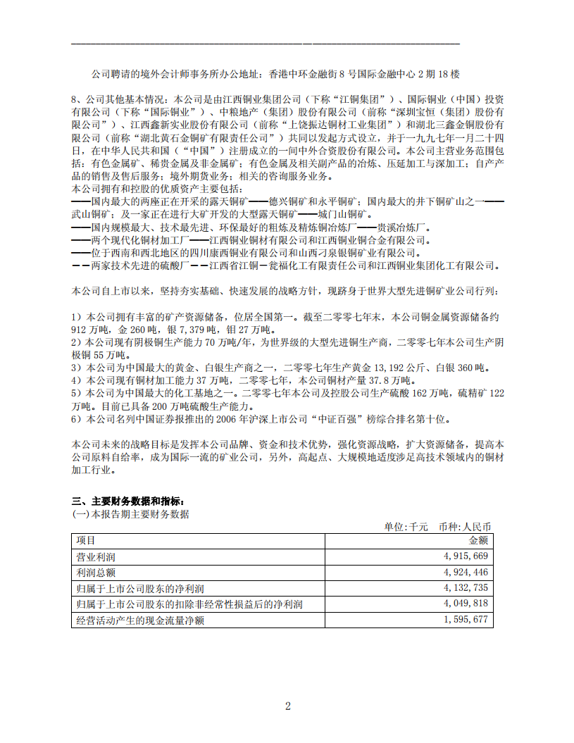 江西铜业股份有限公司2007年年度报告.PDF 第4页