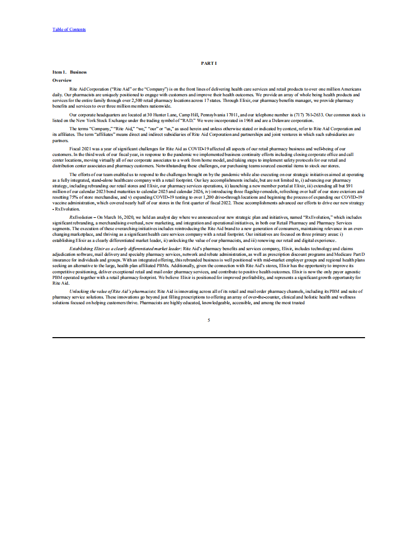 来德爱（RITE AID）2021财年年度报告（英文版）.pdf 第5页