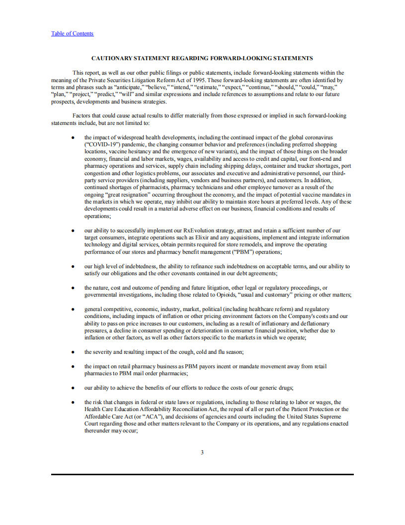 来德爱（RITE AID）2022财年年度报告（英文版）.pdf 第3页