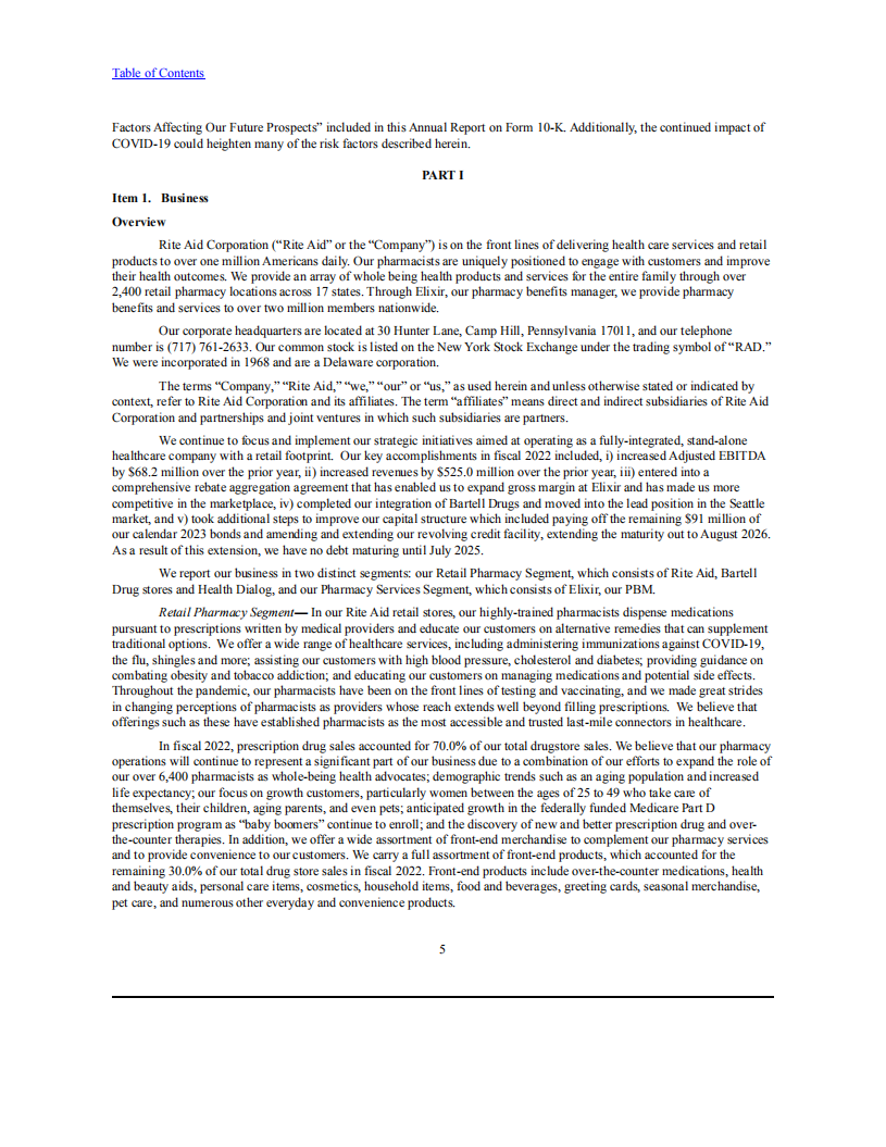 来德爱（RITE AID）2022财年年度报告（英文版）.pdf 第5页