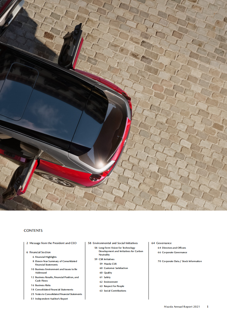 马自达汽车株式会社（MAZDA MOTOR）2021财年年度报告（英文版）.pdf 第3页