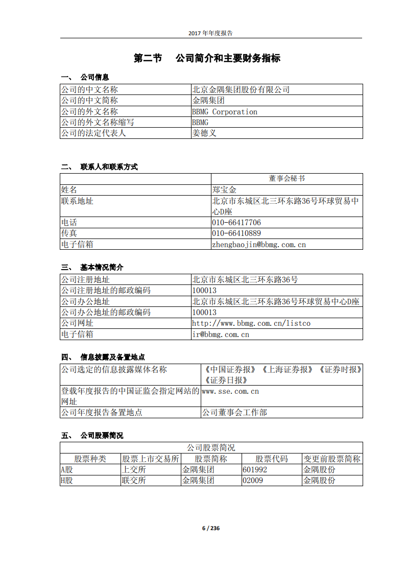 北京金隅集团股份有限公司2017年年度报告.PDF 第6页