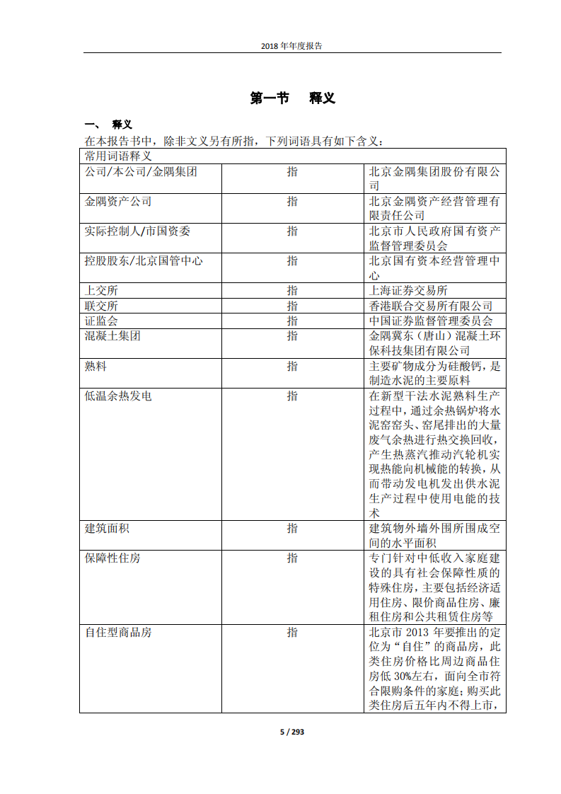 北京金隅集团股份有限公司2018年年度报告.PDF 第5页
