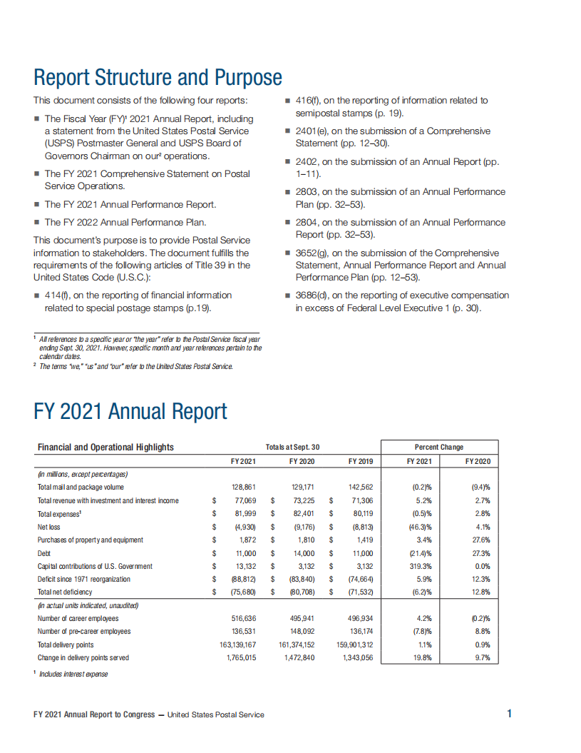 美国邮政（U.S. POSTAL SERVICE）2021财年年度报告（英文版）.pdf 第5页