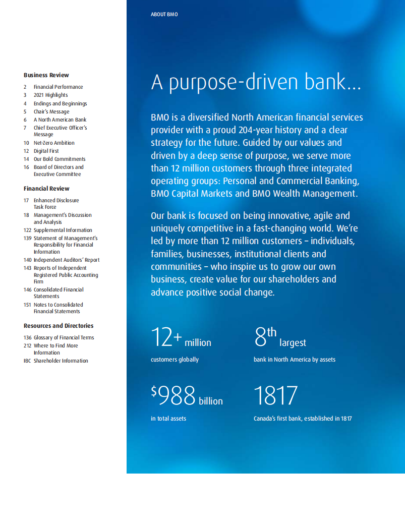 蒙特利尔银行（BANK OF MONTREAL）2021年年度报告（英文版）.pdf 第2页
