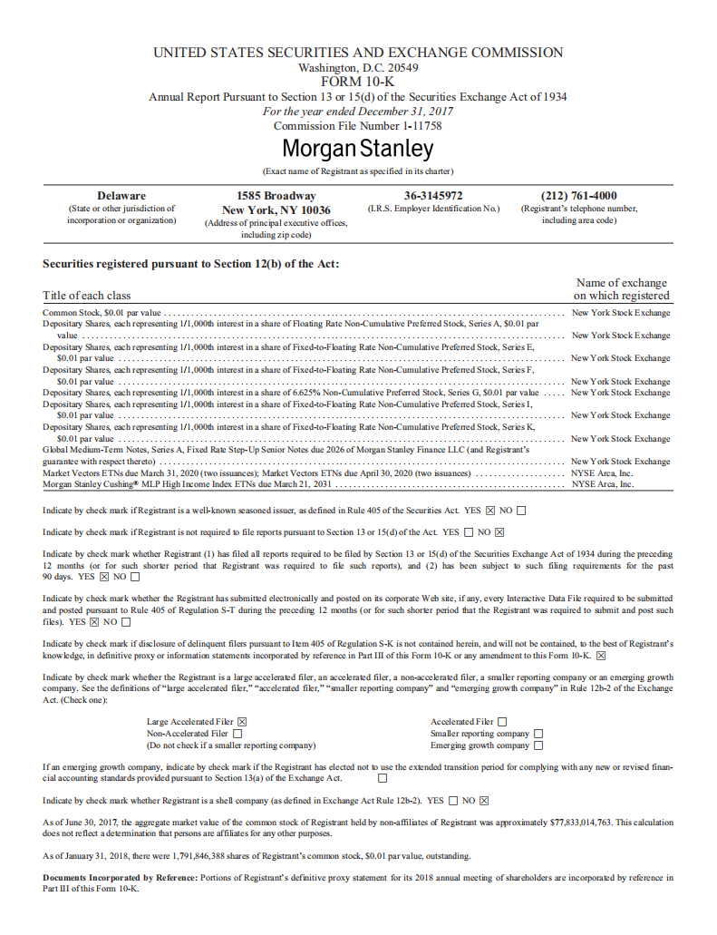 摩根士丹利（MORGAN STANLEY）2017年年度报告（英文版）.pdf 第1页