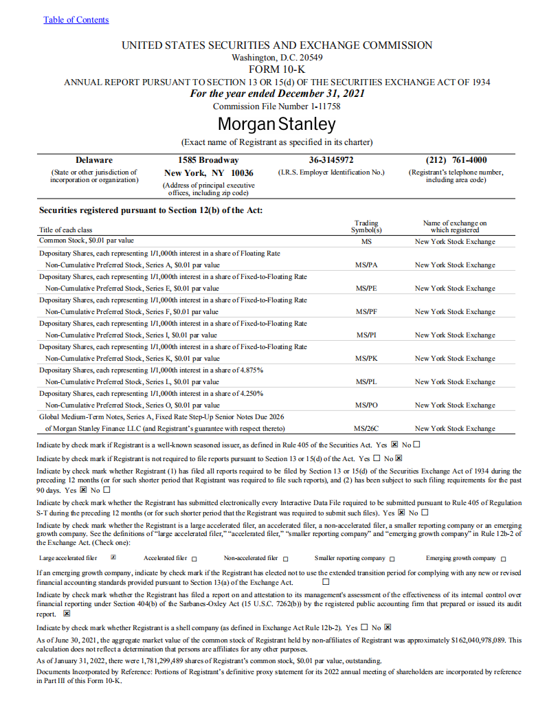 摩根士丹利（MORGAN STANLEY）2021年年度报告（英文版）.pdf 第1页