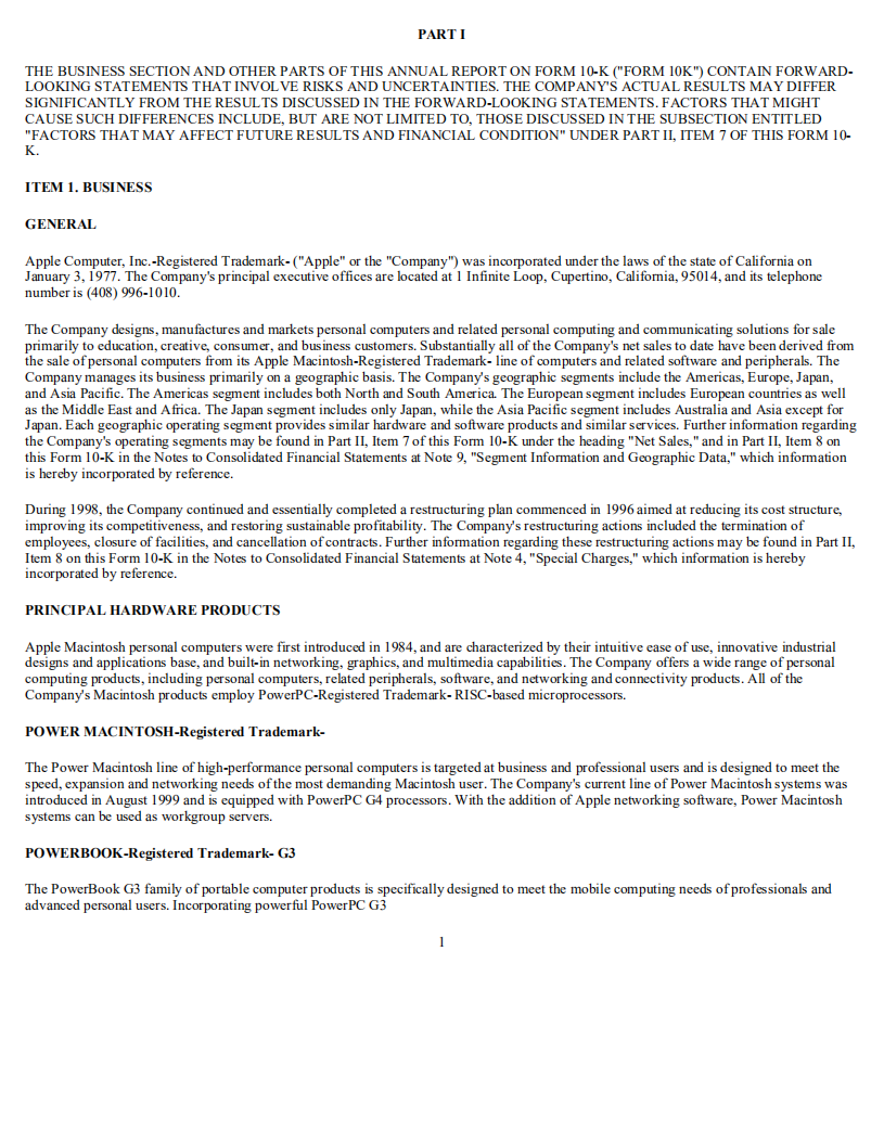 苹果公司（APPLE）1999年年度报告（英文版）.pdf 第5页