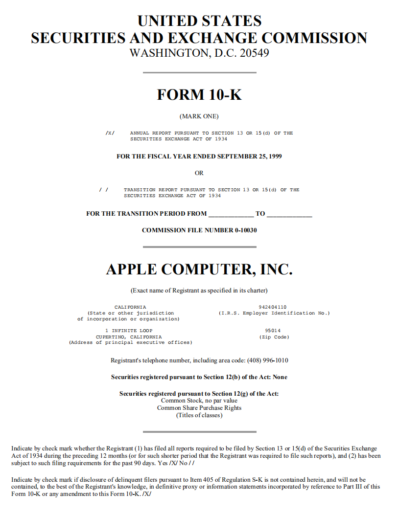 苹果公司（APPLE）1999年年度报告（英文版）.pdf 第3页