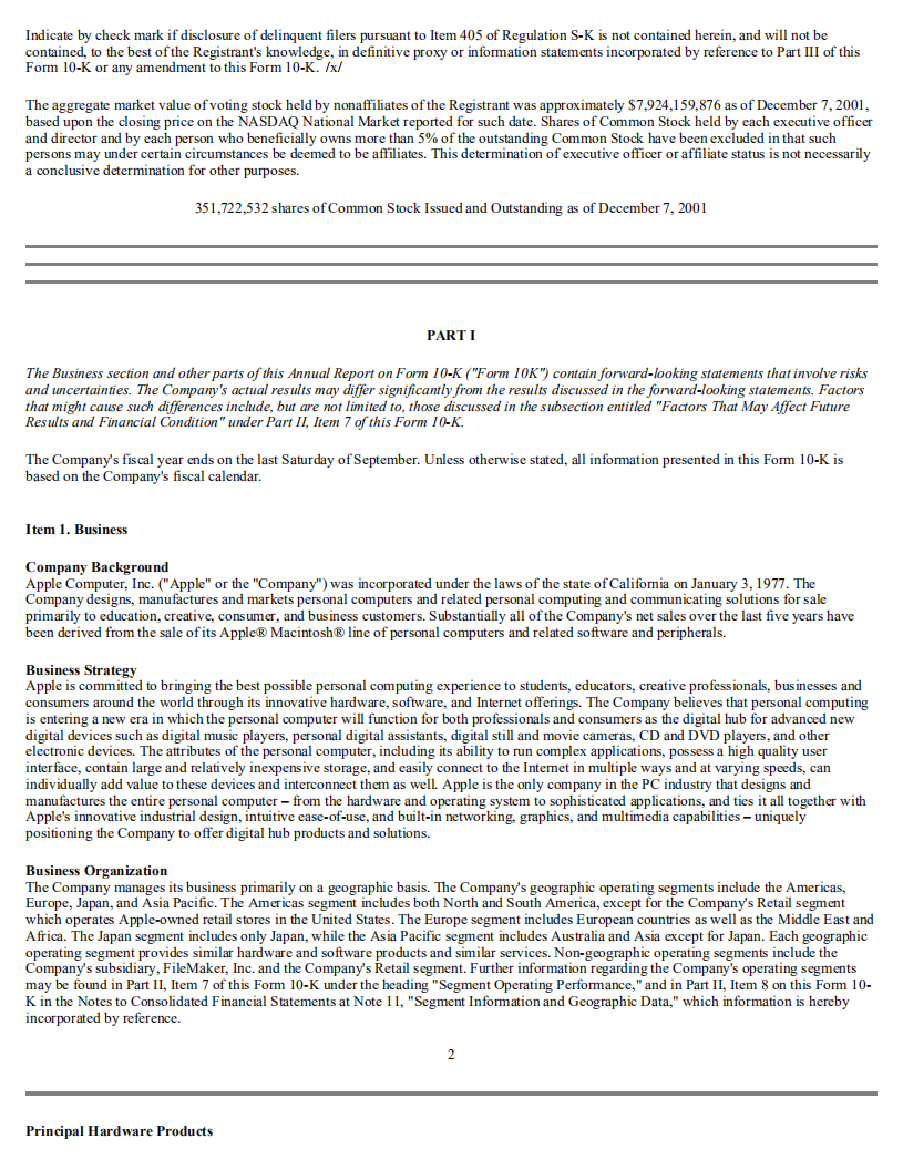 苹果公司（APPLE）2001年年度报告（英文版）.pdf 第4页
