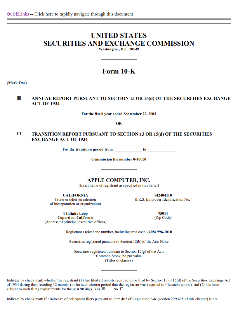 苹果公司（APPLE）2003年年度报告（英文版）.pdf 第3页