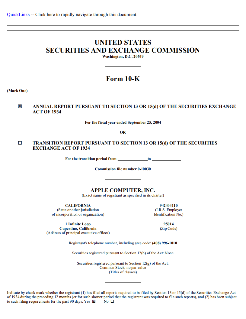 苹果公司（APPLE）2004年年度报告（英文版）.pdf 第2页