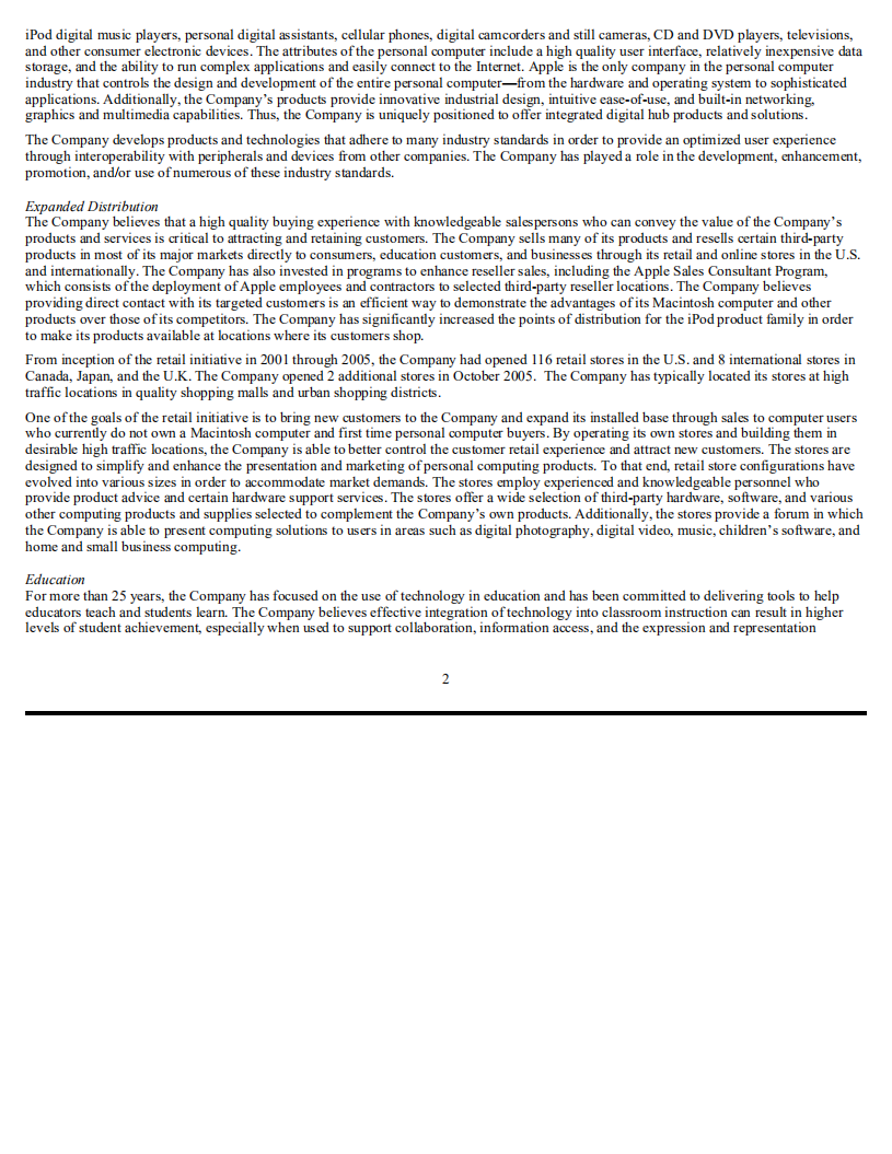 苹果公司（APPLE）2005年年度报告（英文版）.pdf 第5页