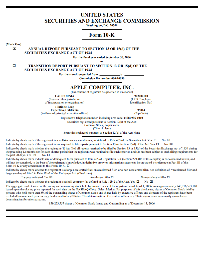 苹果公司（APPLE）2006年年度报告（英文版）.pdf 第3页