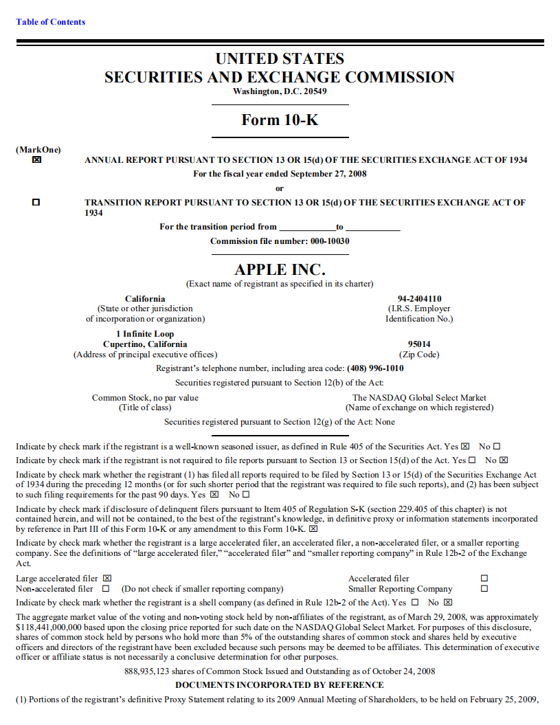 苹果公司（APPLE）2008年年度报告（英文版）.pdf 第2页
