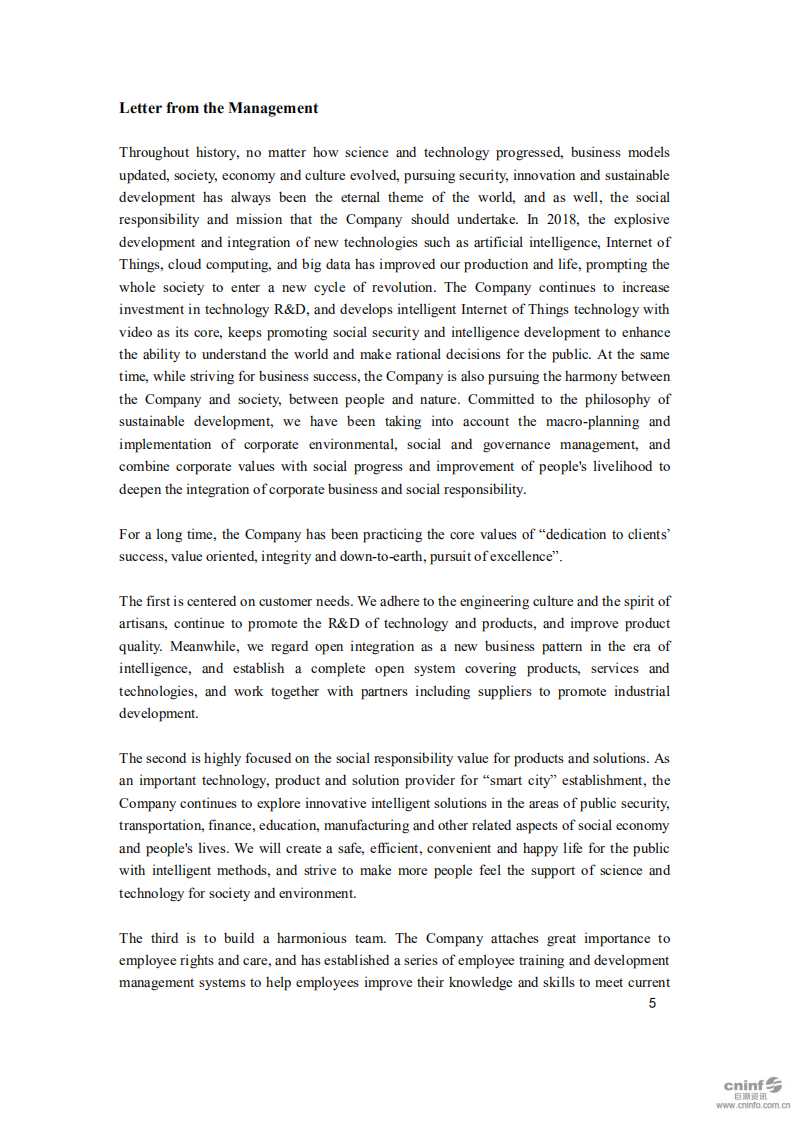 杭州海康威视数字技术股份有限公司2018年环境、社会及管治报告（英文版）.PDF 第6页