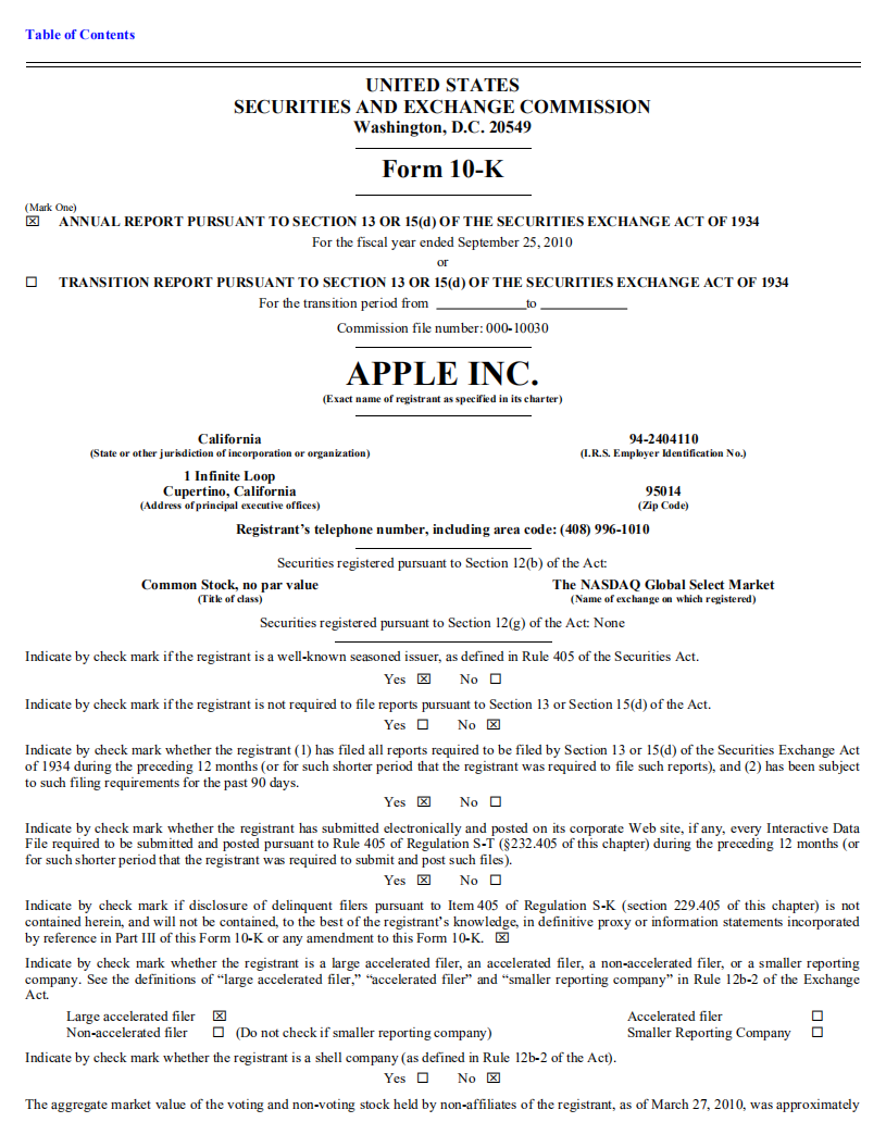 苹果公司（APPLE）2010年年度报告（英文版）.pdf 第2页