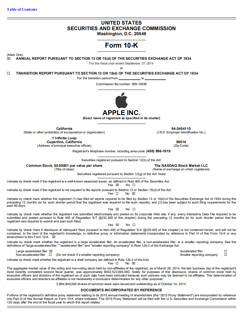 苹果公司（APPLE）2014年年度报告（英文版）.pdf 第2页