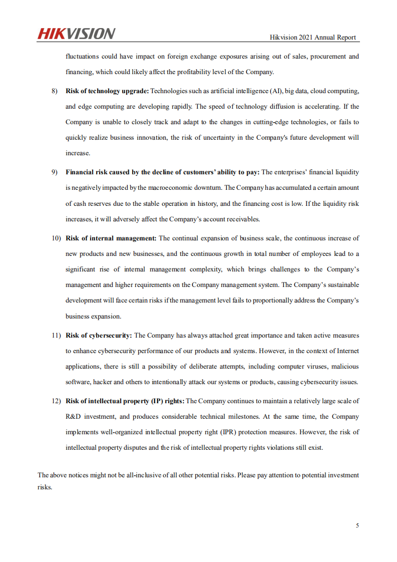 杭州海康威视数字技术股份有限公司2021年年度报告（英文版）.PDF 第6页