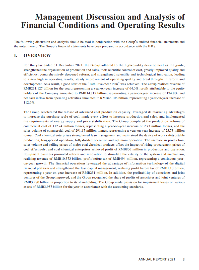 中国中煤能源集团有限公司（CHINA NATIONAL COAL GROUP）2021年年度报告（英文版）.pdf 第6页