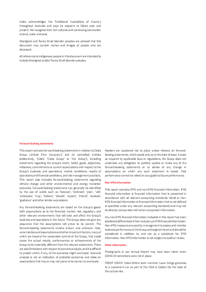 Coles集团（COLES GROUP）2021年年度报告（英文版）.pdf 第2页