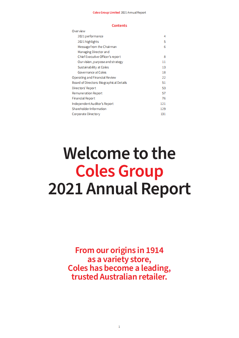 Coles集团（COLES GROUP）2021年年度报告（英文版）.pdf 第3页