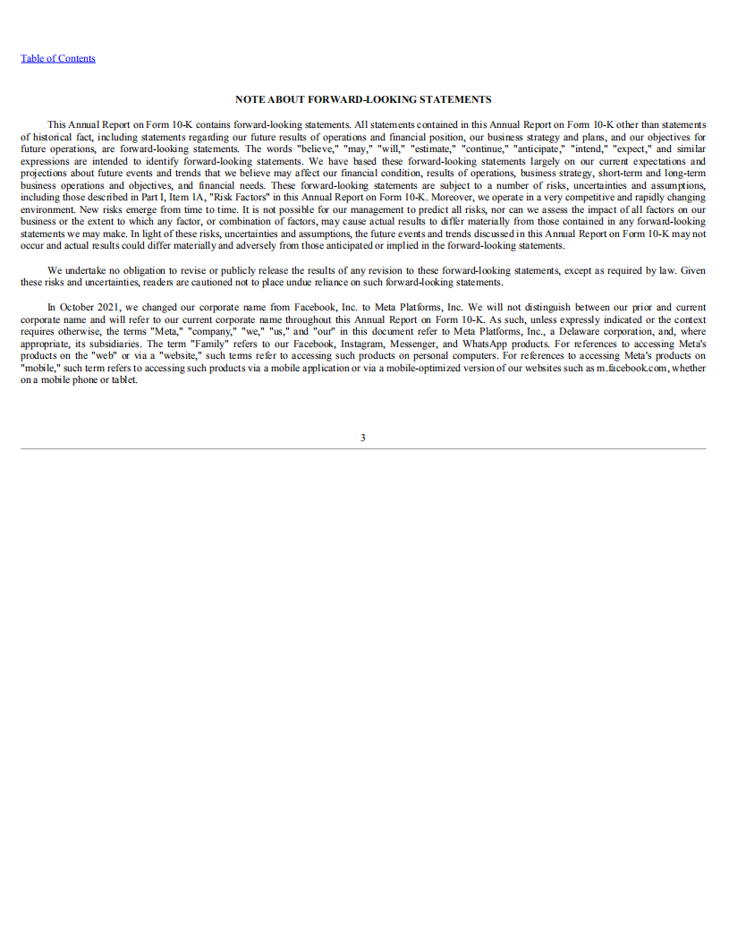 Facebook公司（FACEBOOK）2021年年度报告（英文版）.pdf 第3页