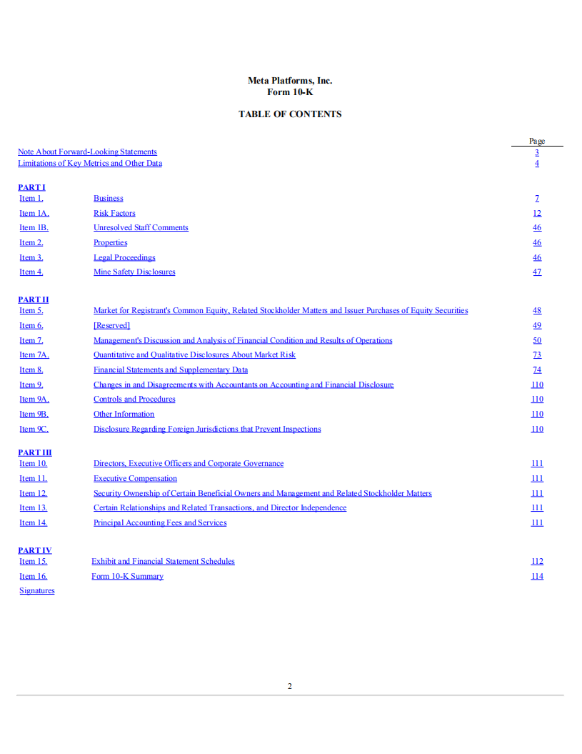 Facebook公司（FACEBOOK）2021年年度报告（英文版）.pdf 第2页