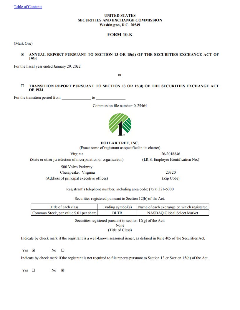 DollarTree公司（DOLLAR TREE）2021年年度报告（英文版）.pdf 第6页