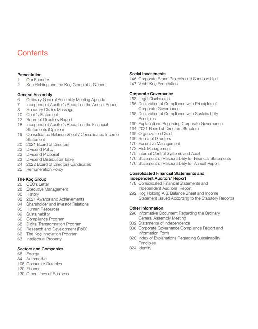 KOC集团（KOÇ HOLDING）2021年年度报告（英文版）.pdf 第2页
