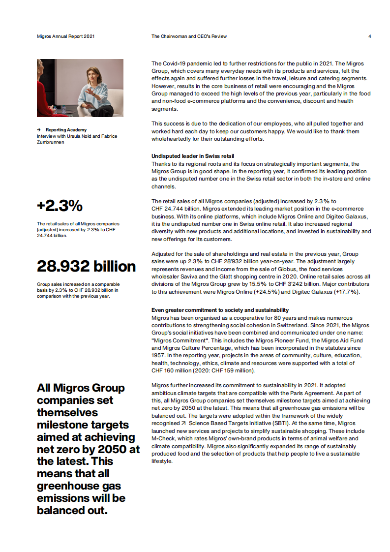 Migros集团（MIGROS GROUP）2021年年度报告（英文版）.pdf 第4页