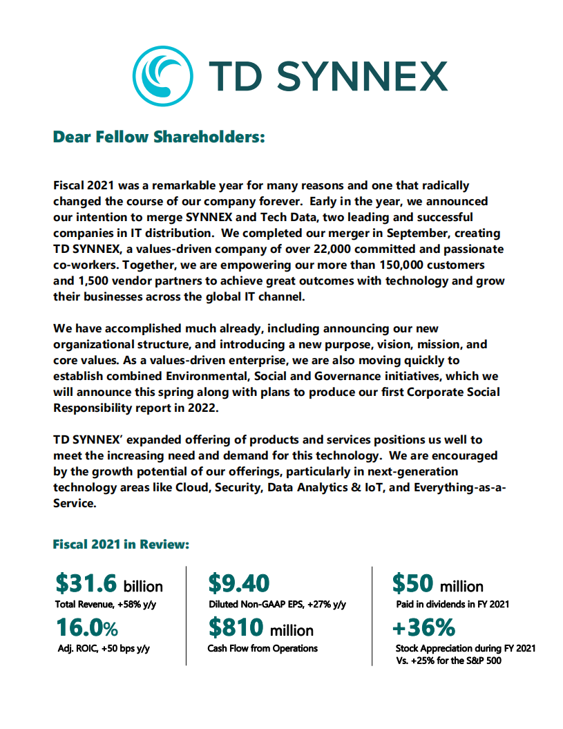 Synnex公司（SYNNEX）2021年年度报告（英文版）.pdf 第1页