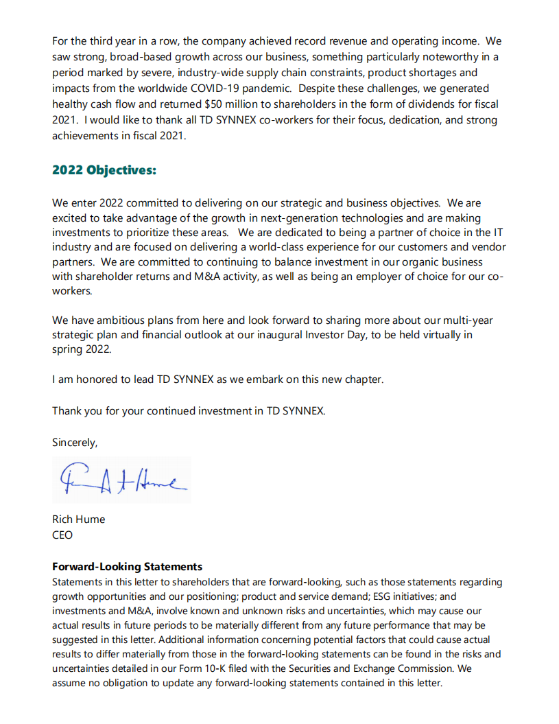 Synnex公司（SYNNEX）2021年年度报告（英文版）.pdf 第2页