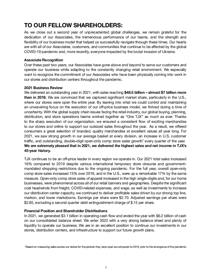 TJX公司（TJX）2021年年度报告（英文版）.pdf 第3页