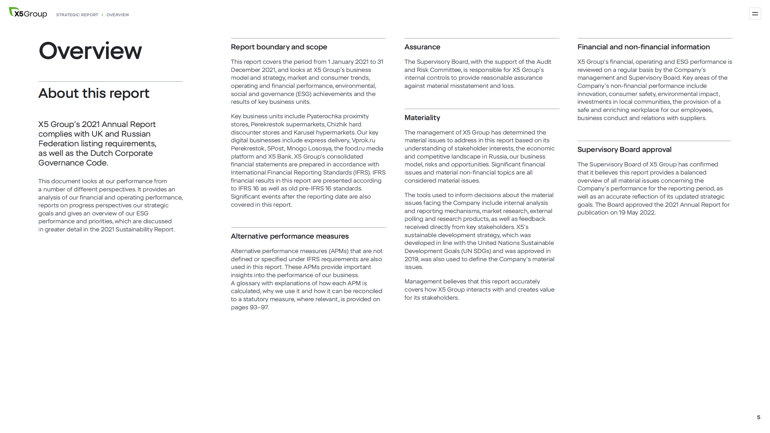 X5零售集团（X5 RETAIL GROUP）2021年年度报告（英文版）.pdf 第5页