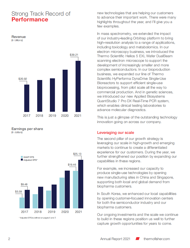赛默飞世尔科技公司（THERMO FISHER SCIENTIFIC）2021年年度报告（英文版）.pdf 第4页