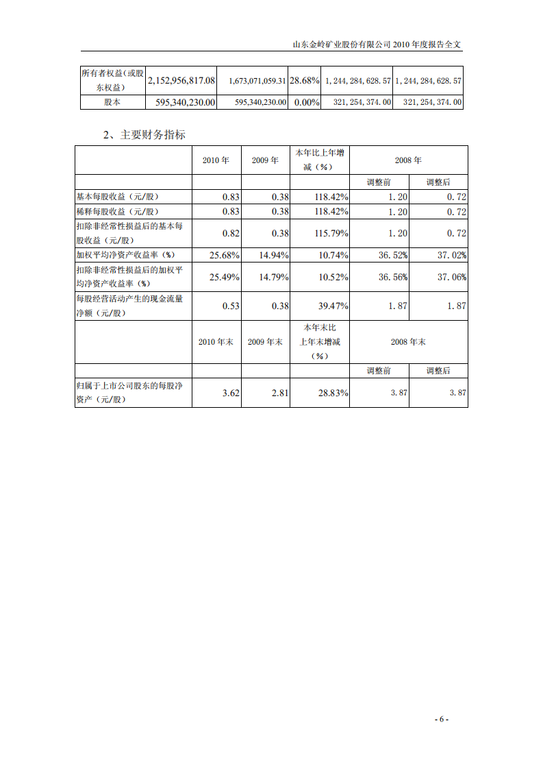 山东金岭矿业股份有限公司2010年年度报告.PDF 第6页