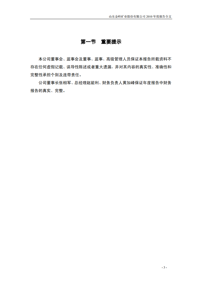 山东金岭矿业股份有限公司2010年年度报告.PDF 第3页